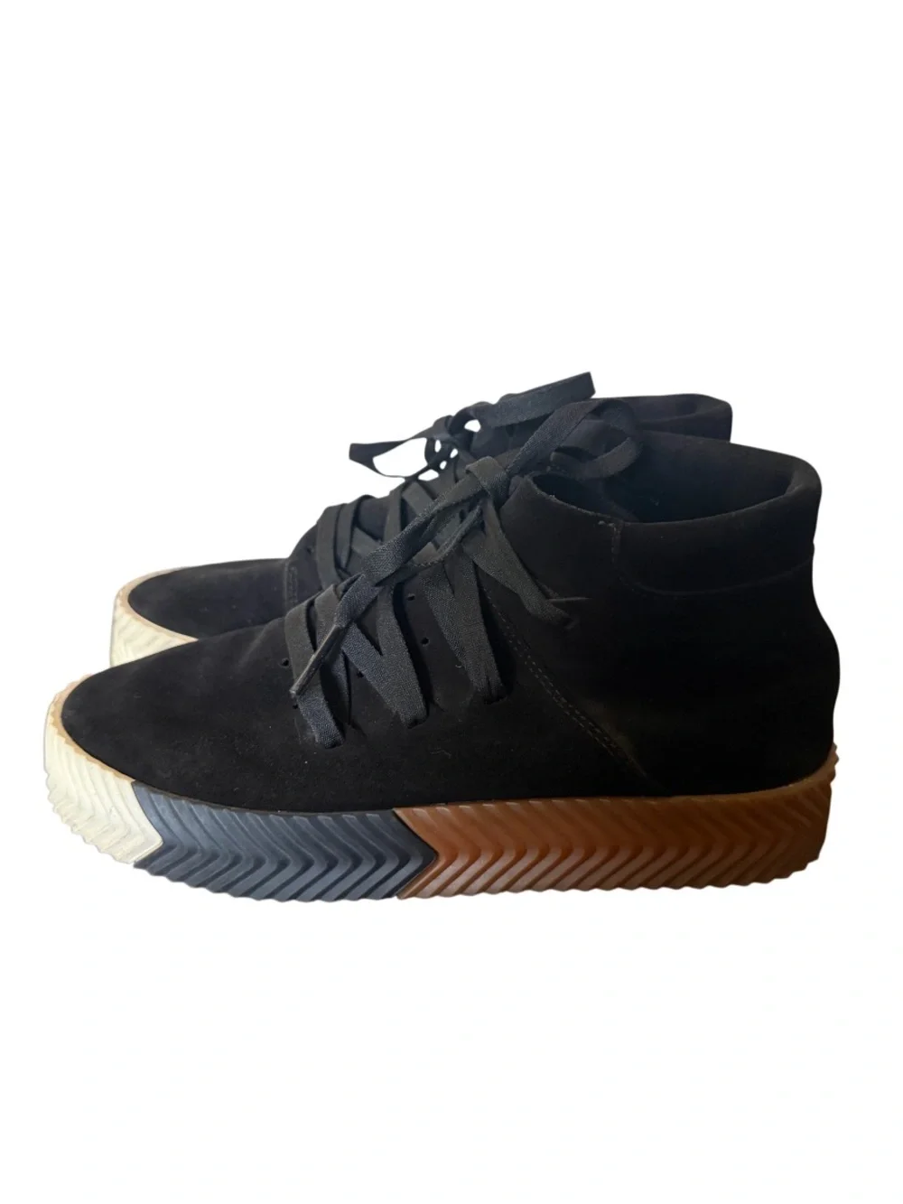 adidas Mid Skate Alexander Wang Black Suede Sneakers w Gum Sole Size 6.5